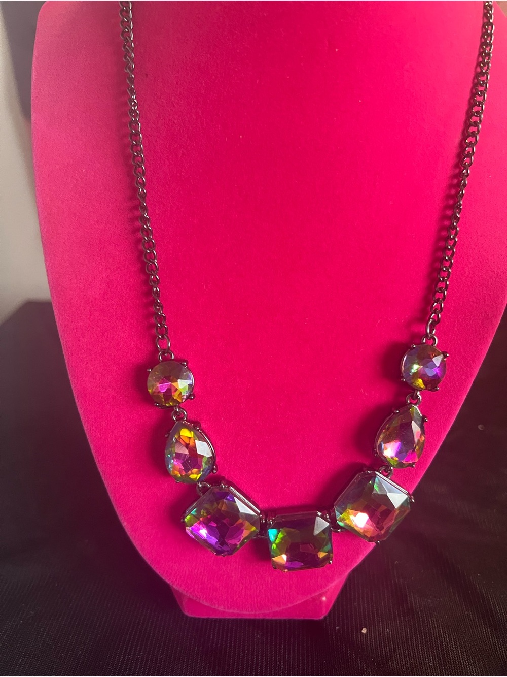 Paparazzi multicolored oil spill Statement Necklace & Climber Earrings